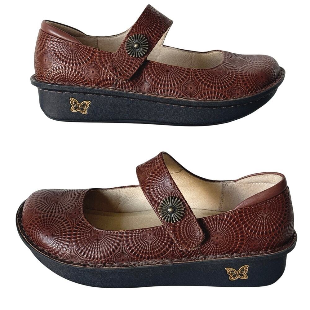 Alegria Paloma Mary Jane Nurse Clogs Comfort Leather Brown Women Sz 40 US 9.5-10